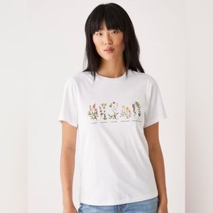 Frank & Oak The Botanical Print Essential T-Shirt in Bright White
